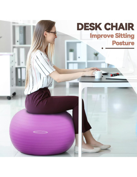 Bola de Yoga Antiburst Fitvids 45cm Antideslizante con Bomba