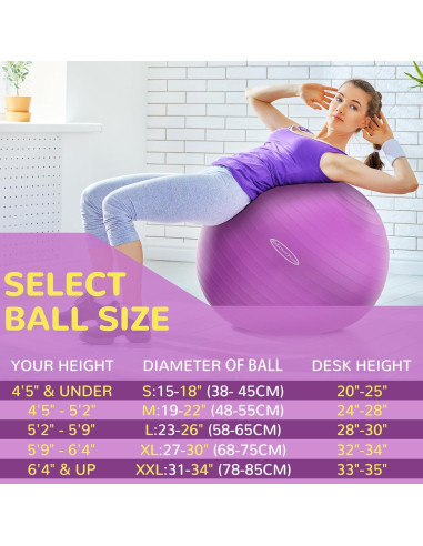 Bola de Yoga Antiburst Fitvids 45cm Antideslizante con Bomba