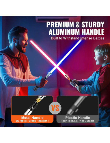 Sable de Luz VEVOR 119 cm RGB con Sonido y Mango Metal