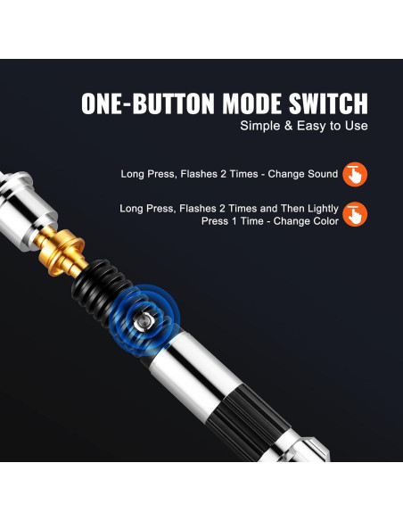 Sable de Luz VEVOR 119 cm RGB con Sonido y Mango Metal