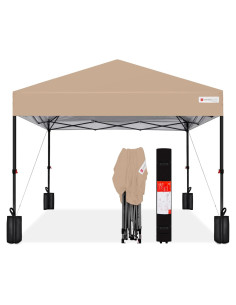 Carpa Plegable 3x3m Mejor Opción Beige 1 Persona Instantánea