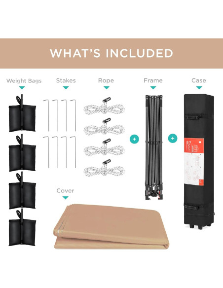 Carpa Plegable 3x3m Mejor Opción Beige 1 Persona Instantánea