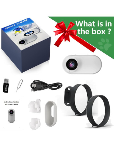 Cámara de Collar para Gatos Ehomful HD 1080P Compacta