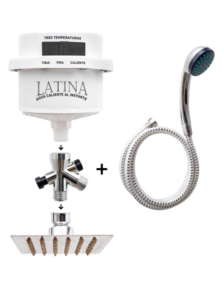 Calentador de Agua Eléctrico Garlat LT13 120V Ducha Manual