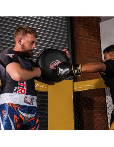 Pad de Boxeo Redondo Farabi Sports 100% Cuero Negro
