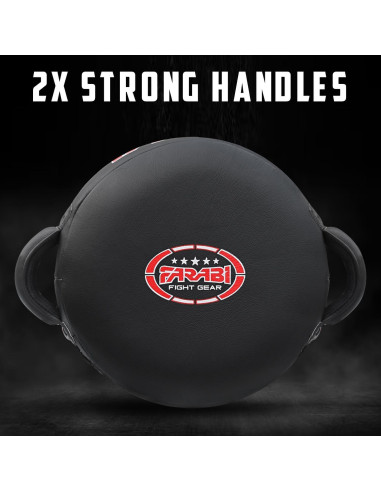 Pad de Boxeo Redondo Farabi Sports 100% Cuero Negro