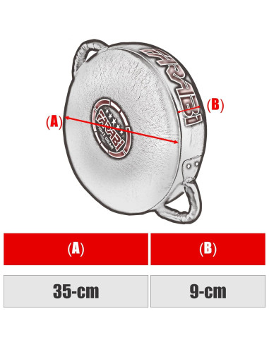 Pad de Boxeo Redondo Farabi Sports 100% Cuero Negro
