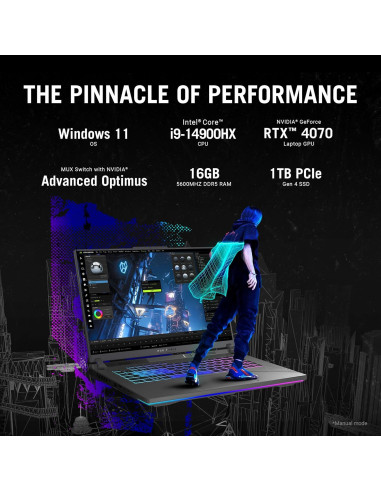 Laptop ASUS ROG Strix G16, 16" QHD, RTX 4070, i9, 16GB