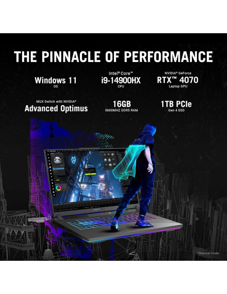 Laptop ASUS ROG Strix G16, 16" QHD, RTX 4070, i9, 16GB
