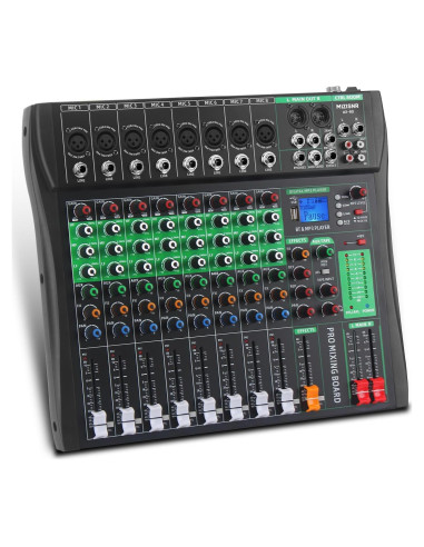 Mezclador de Audio 8 Canales AX-80 con Bluetooth y USB