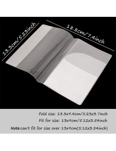 10 Fundas de Pasaporte de Plástico Honbay Transparente 2