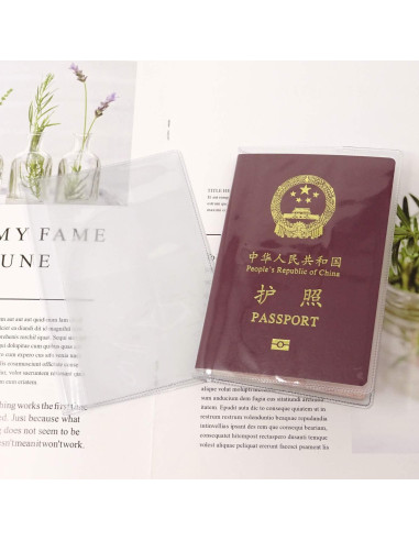 10 Fundas de Pasaporte de Plástico Honbay Transparente