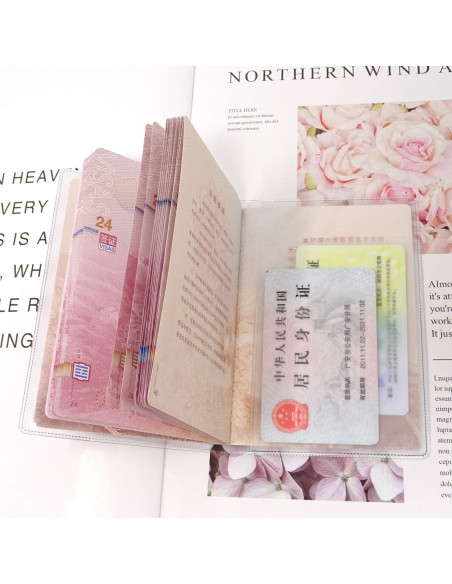 10 Fundas de Pasaporte de Plástico Honbay Transparente