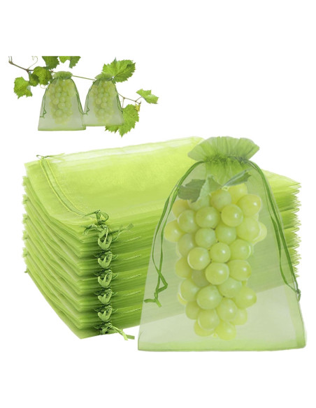 100 Bolsas de Protección de Frutas Uigidori 20x30 cm Verde