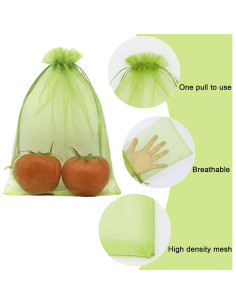 100 Bolsas de Protección de Frutas Uigidori 20x30 cm Verde 2