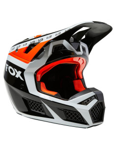 Casco de Motocross Fox Racing V3 RS DVIDE Negro Mediano