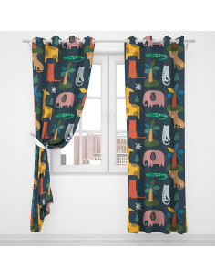 Cortinas Aislantes Trelemek Animales 214x214 cm Opacas 2