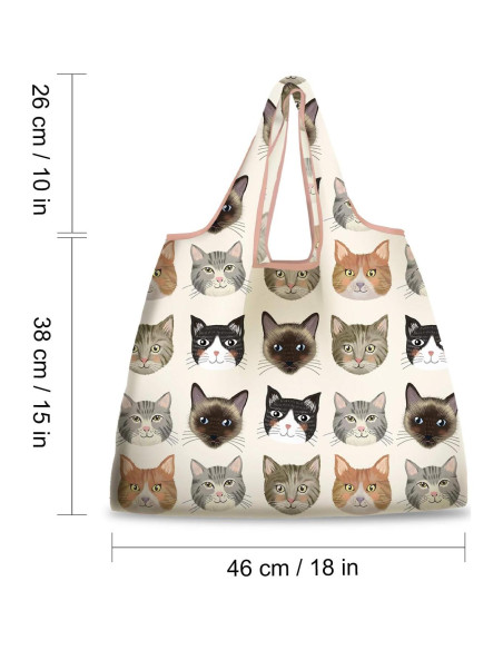 Bolsas de Compras Reutilizables NymphFable 6 Piezas Gato 22.68 kg Bolsas de Compras Reutilizables NymphFable 6 Piezas Gato 22.68 kg