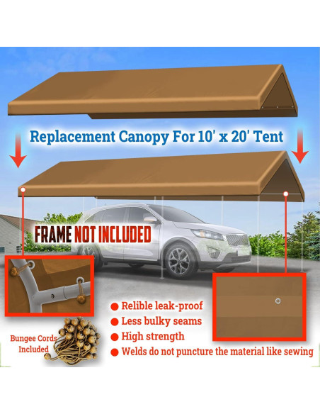 Toldo Beige 3.05x6.10m BenefitUSA para Carport Impermeable