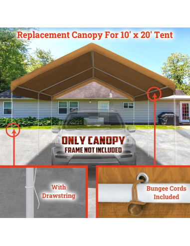 Toldo Beige 3.05x6.10m BenefitUSA para Carport Impermeable