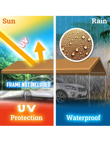 Toldo Beige 3.05x6.10m BenefitUSA para Carport Impermeable