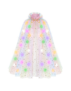 Capa de Princesa Iluminada HSCTEK 2 Capas Tul Arcoíris