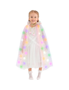 Capa de Princesa Iluminada HSCTEK 2 Capas Tul Arcoíris 2