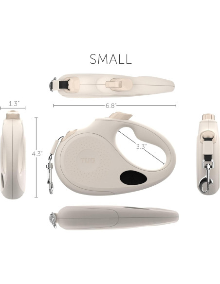 Correa Retráctil para Perros TUG Oval 4.88m con Dispensador Crema