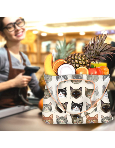 Bolsas de Compras Reutilizables NymphFable 6 Piezas Gato 22.68 kg Bolsas de Compras Reutilizables NymphFable 6 Piezas Gato 22.68 kg