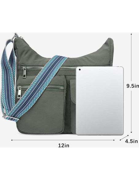 Bolso de Viaje Cruzado CLUCI para Mujeres Impermeable Verde