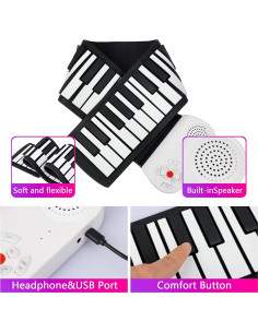 Piano Enrollable Vhffoso 49 Teclas con Bolsa y Batería Recargable 2