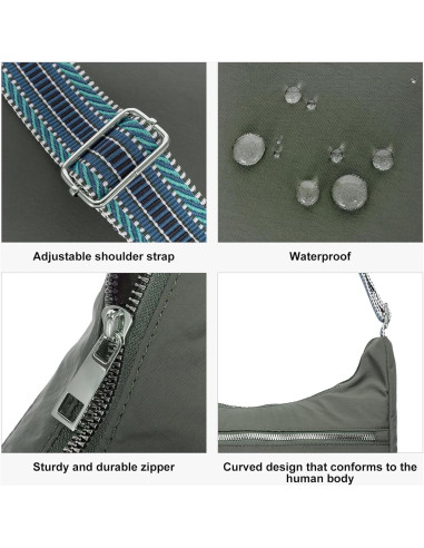 Bolso de Viaje Cruzado CLUCI para Mujeres Impermeable Verde