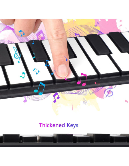 Piano Enrollable Vhffoso 49 Teclas con Bolsa y Batería Recargable