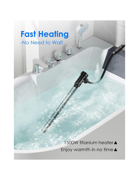 Calentador de Agua Inmerso Titanio 1500W USN para Baños y Piscinas