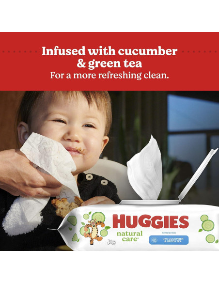 Toallitas Huggies Refrescantes para Bebés 184 Unidades Pepino Té Verde