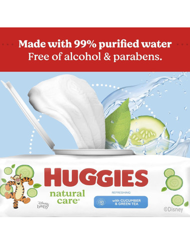 Toallitas Huggies Refrescantes para Bebés 184 Unidades Pepino Té Verde
