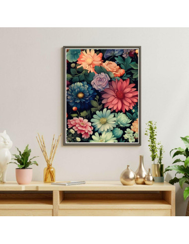 Kit de Pintura de Diamantes Ausanrl Flores 30x40cm DIY Adultos