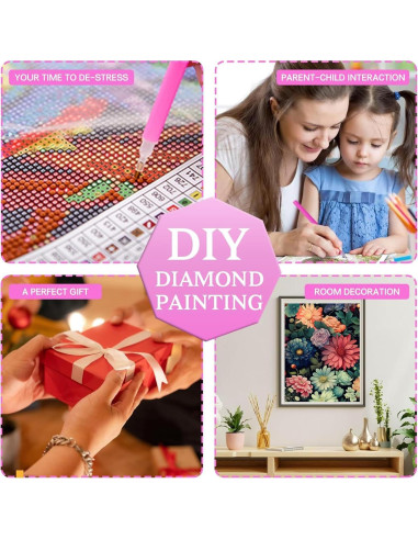 Kit de Pintura de Diamantes Ausanrl Flores 30x40cm DIY Adultos
