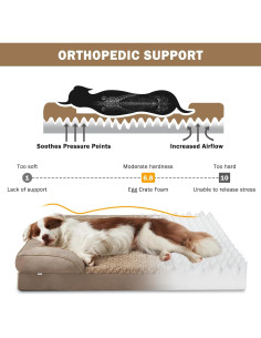 Cama ortopédica para perros INVENHO mediana impermeable 71x58 cm 2