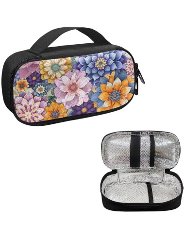 Bolsa Organizador Diabético Suhoaziia Flor Bohemia 20x10cm
