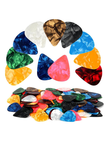 Set de 120 Púas de Guitarra PEASUG - 3 Grosores, Multicolor
