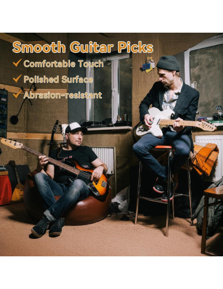 Set de 120 Púas de Guitarra PEASUG - 3 Grosores, Multicolor