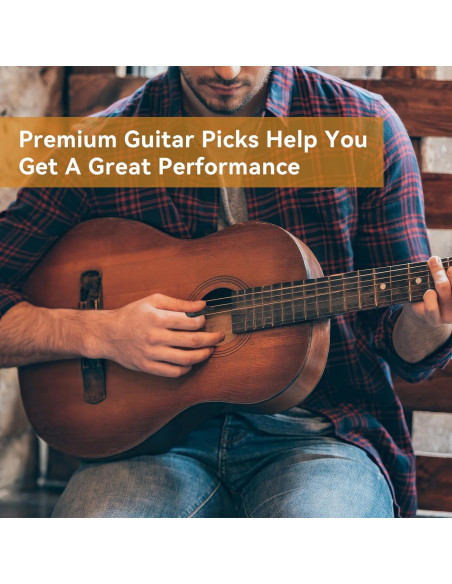 Set de 120 Púas de Guitarra PEASUG - 3 Grosores, Multicolor