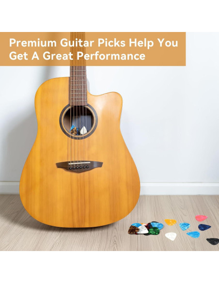 Set de 120 Púas de Guitarra PEASUG - 3 Grosores, Multicolor