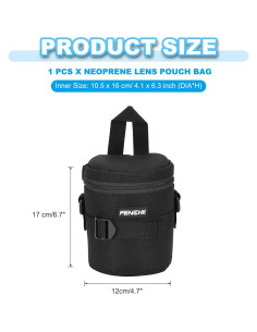 Funda de Lente PATIKIL Neopreno 10.5x16 cm Impermeable 2