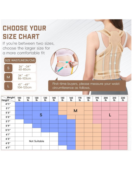 Corrector de Postura Ergonómico BLACKYEW Beige Pequeño