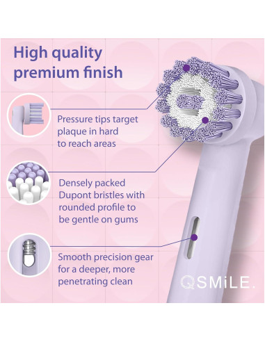Cabezas de Repuesto Oral-B Qsmile - 8 Unidades Suaves