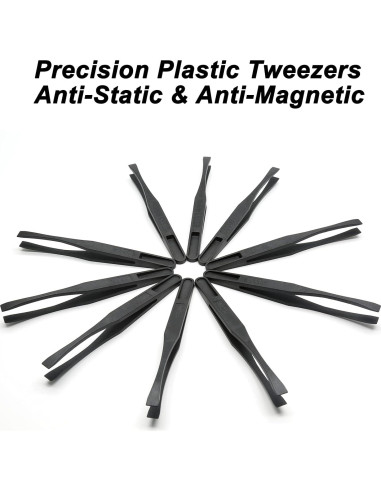 Juego de 10 Pinzas de Plástico Antiestáticas Qjaiune 117mm
