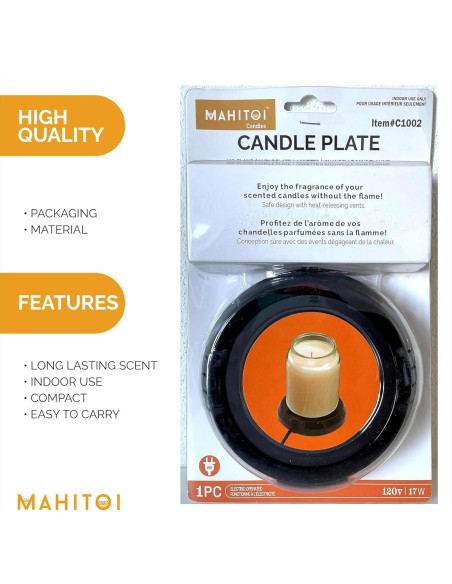 Placa Calentadora Eléctrica MAHITOI 10.16 cm Negro