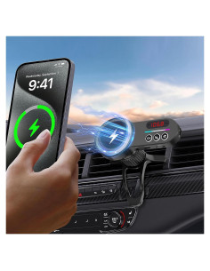 Transmisor FM Bluetooth Magift A30 Plus Cargador MagSafe 15W